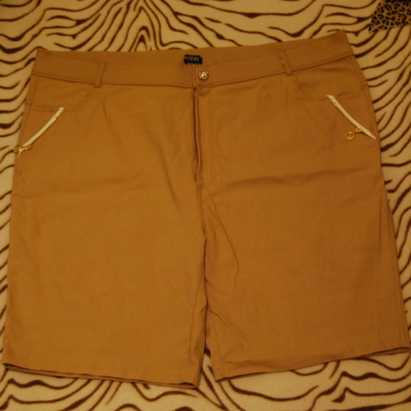 Rozas Pants - Tan Stretchy Shorts